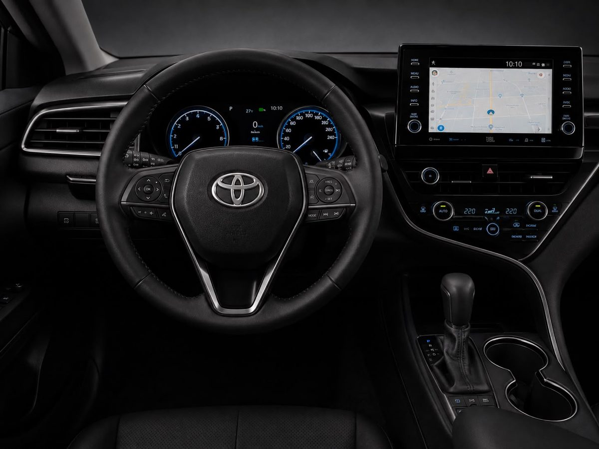 Toyota Camry, sièges en cuir vus de profil
