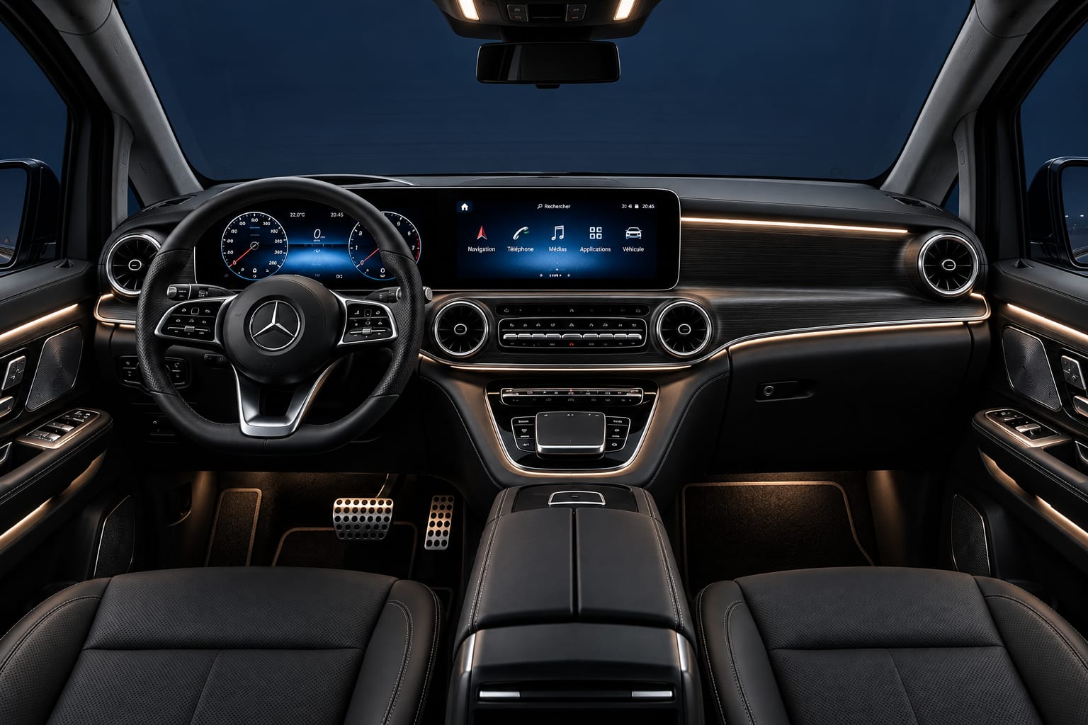 Mercedes-Benz Classe V, poste de conduite avec écran multimédia